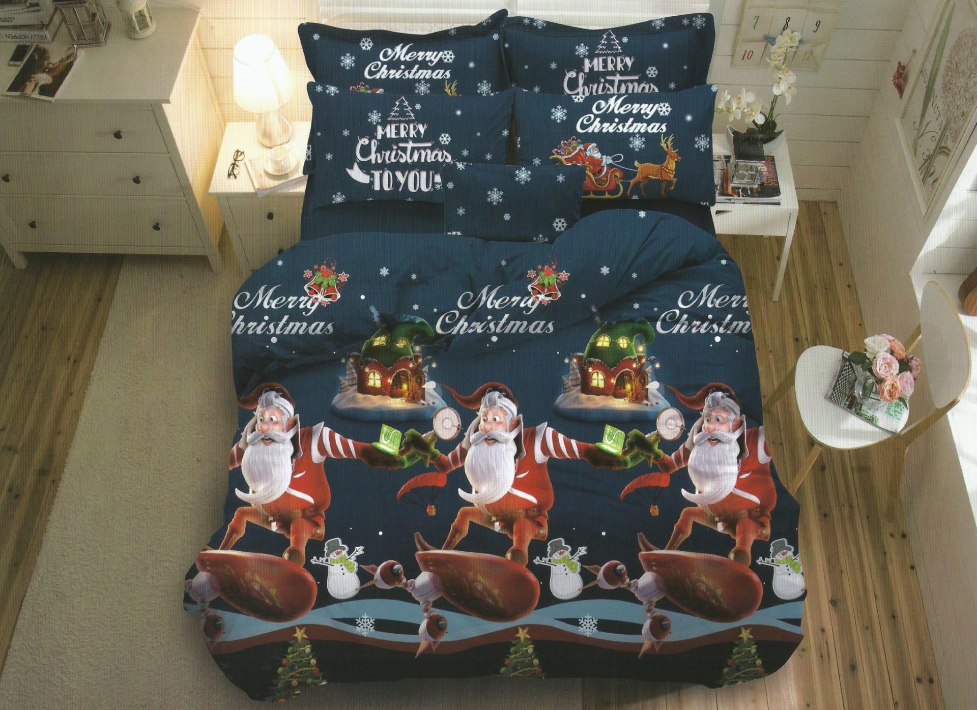 Lenjerie de pat Mos Craciun LM6 1