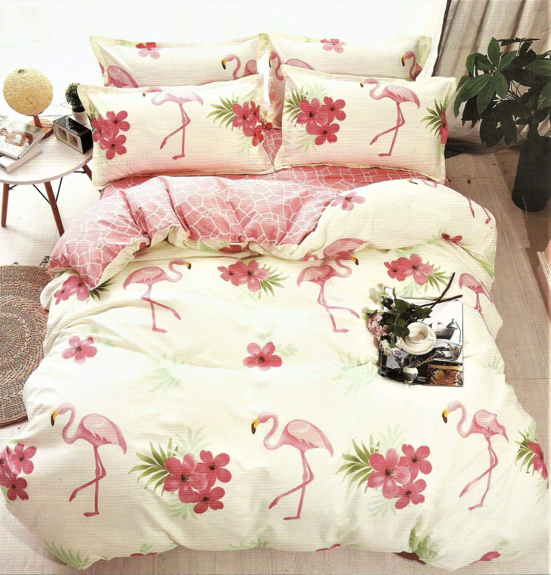 Lenjerie de pat Dublu Bumbac Satinat Flamingo TI30 1