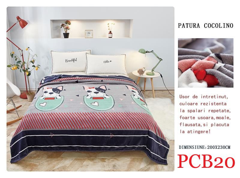 Pătura pufoasă COCOLINO, 2 persoane PCB20 1