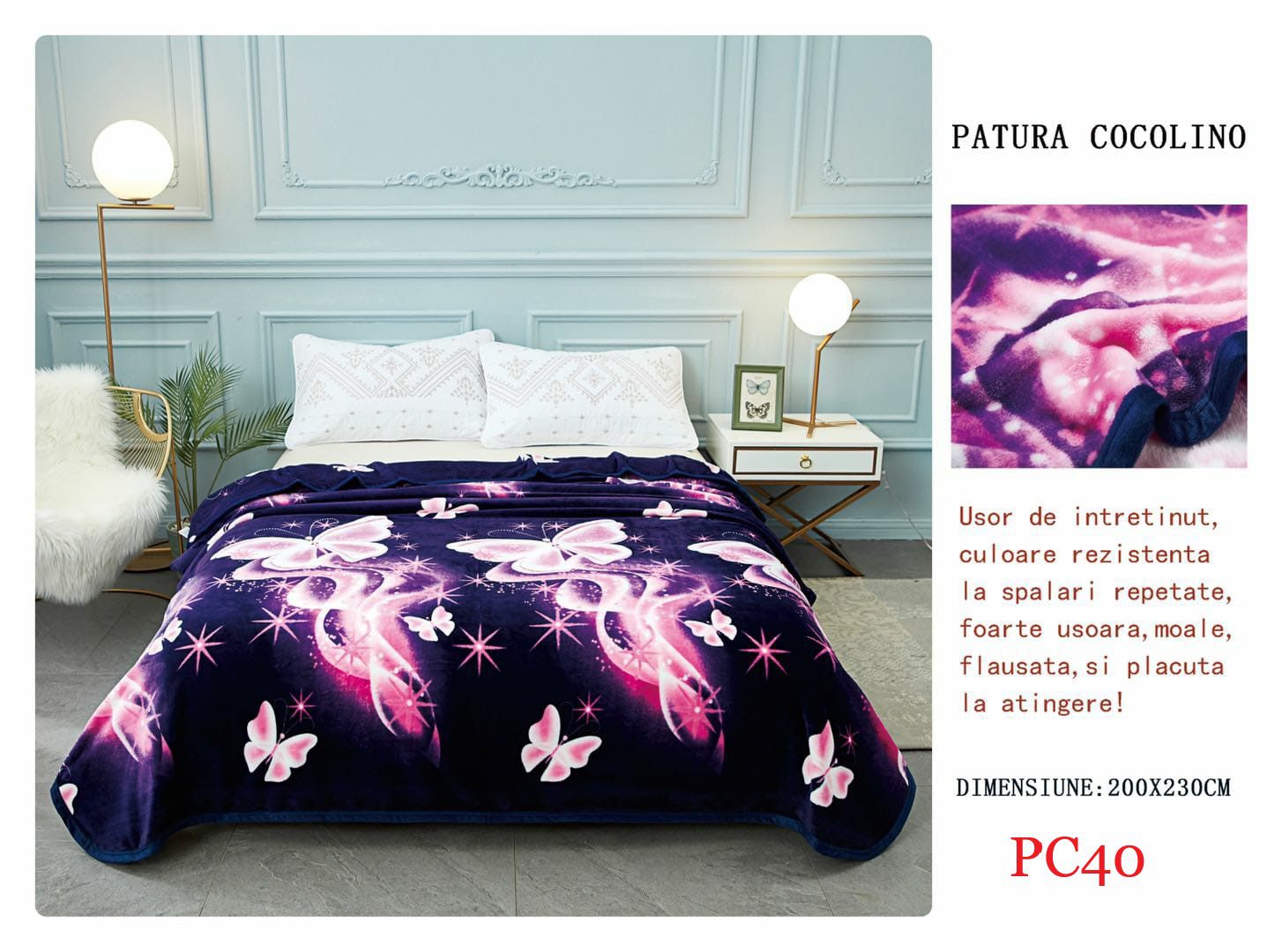 Pătura pufoasă COCOLINO, 2 persoane PC40 1