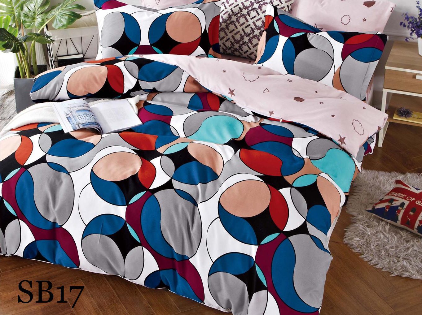 Lenjerie de pat o persoana 4 piese Finet cod-SB17 2