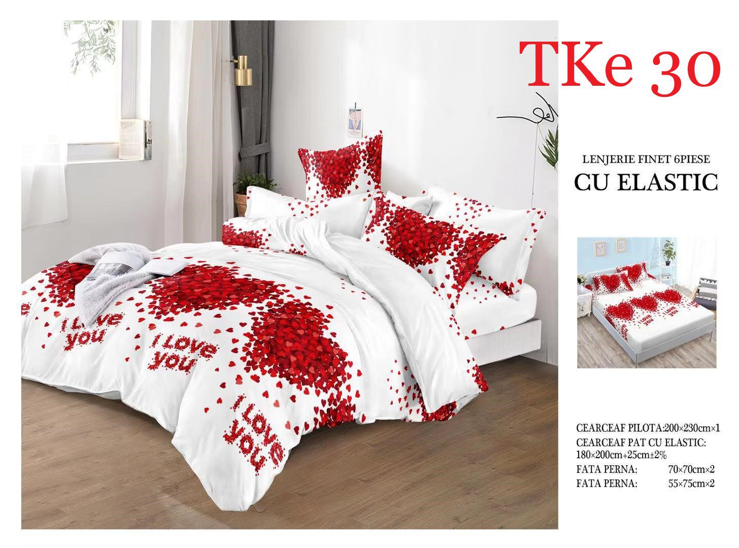 Lenjerie de pat Finet 6 piese cu ELASTIC cod-TKe30 2