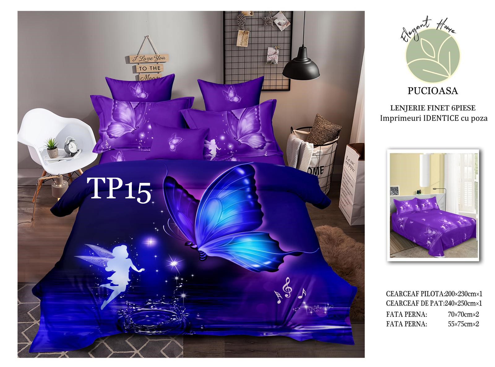 Lenjerie de pat IDENTICA cu POZA Finet 6 piese cod-TP15 1