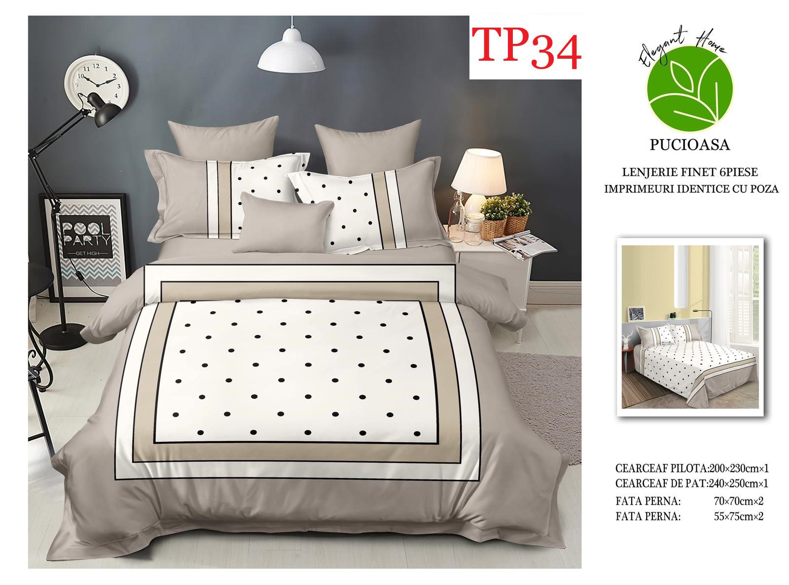 Lenjerie de pat IDENTICA cu POZA Finet 6 piese cod-TP34 1