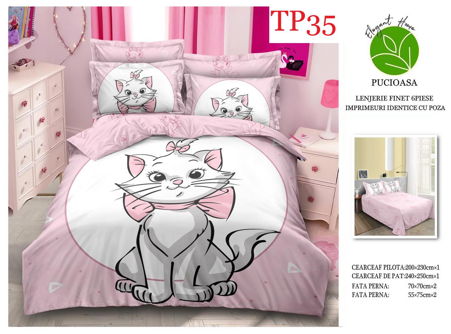 Lenjerie de pat IDENTICA cu POZA Finet 6 piese cod-TP35 1