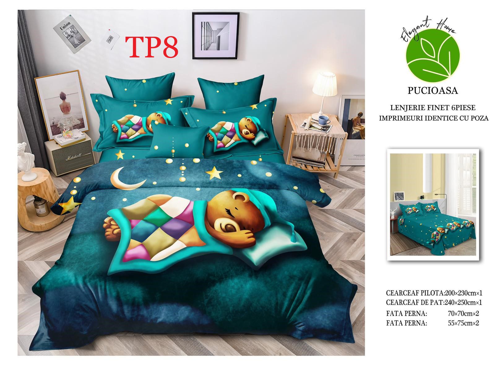Lenjerie de pat IDENTICA cu POZA Finet 6 piese cod-TP8 2