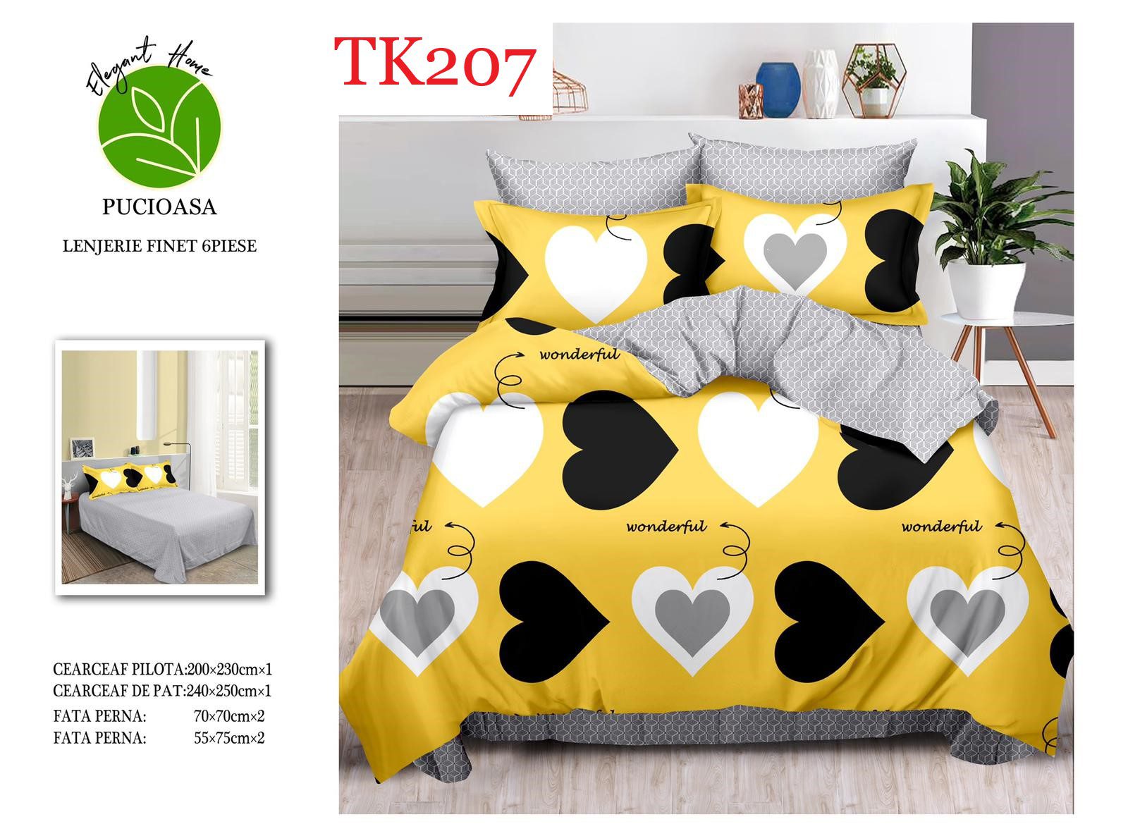 Lenjerie de pat Finet 6 piese cod-TK207 2