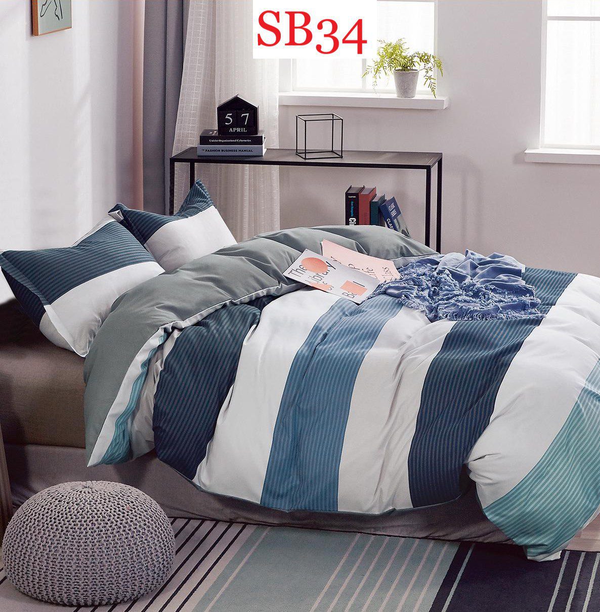 Lenjerie de pat o persoana 4 piese Finet cod-SB34 1