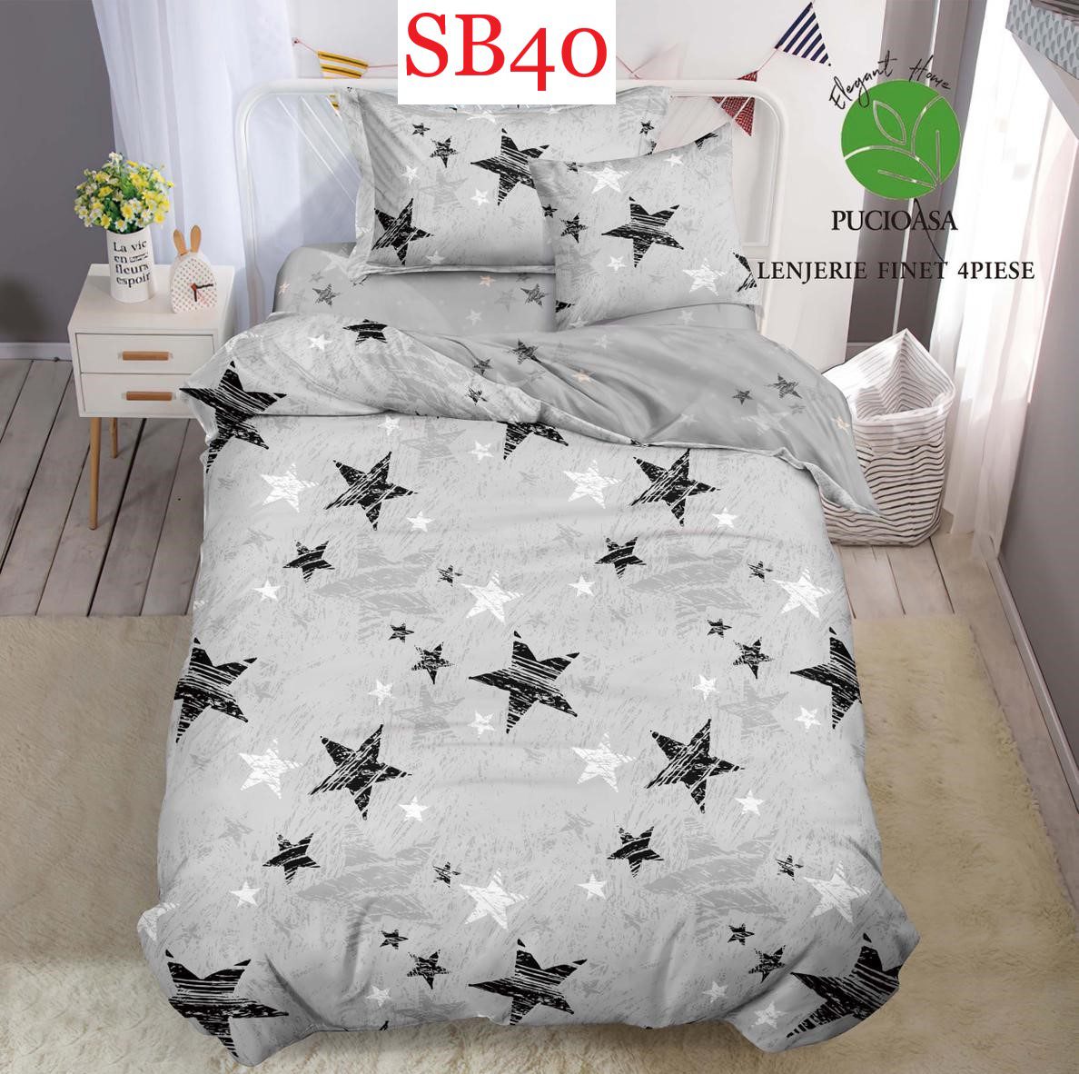 Lenjerie de pat o persoana 4 piese Finet cod-SB40 1