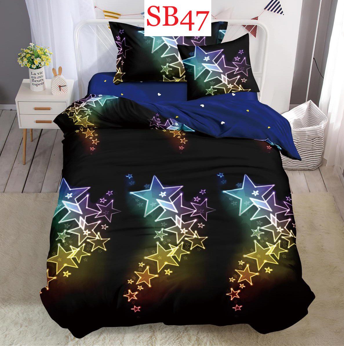 Lenjerie de pat o persoana 4 piese Finet cod-SB47 1