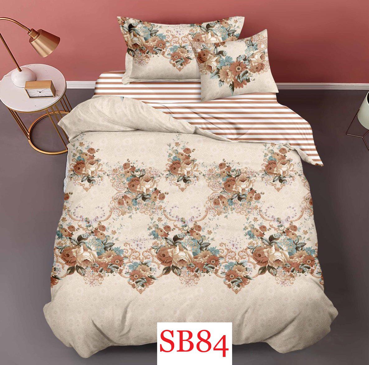 Lenjerie de pat o persoana 4 piese Finet cod-SB84 2