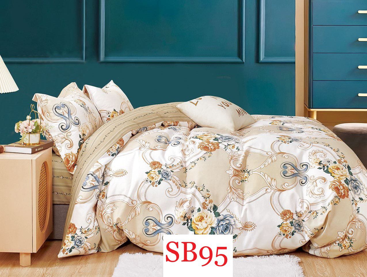 Lenjerie de pat o persoana 4 piese Finet cod-SB95 2