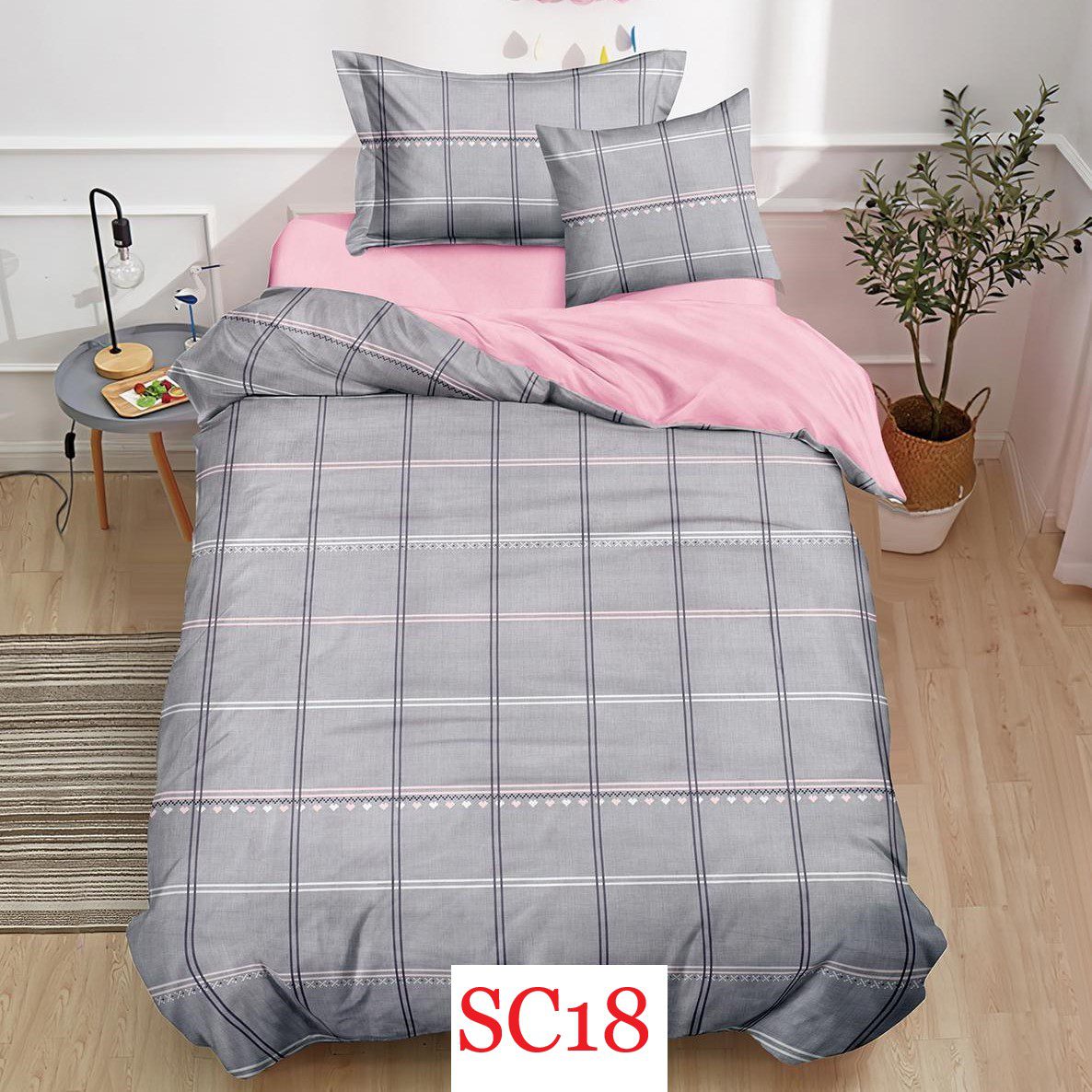 Lenjerie de pat, cearsaf cu elastic, o persoana 4 piese Finet cod-SC18 2