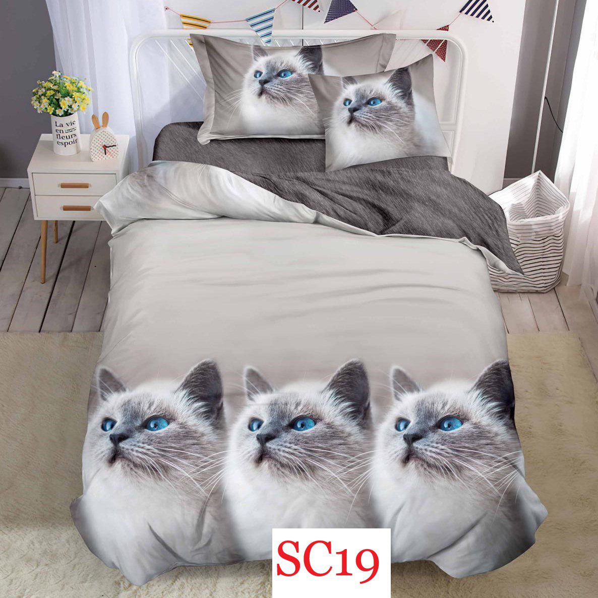 Lenjerie de pat, cearsaf cu elastic, o persoana 4 piese Finet cod-SC19 2