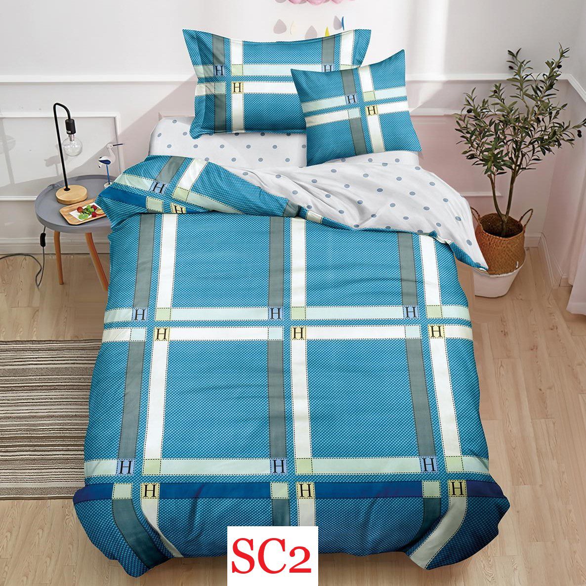 Lenjerie de pat, cearsaf cu elastic, o persoana 4 piese Finet cod-SC2 2