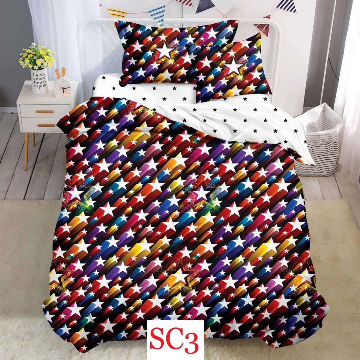 Lenjerie de pat, cearsaf cu elastic, o persoana 4 piese Finet cod-SC3 2