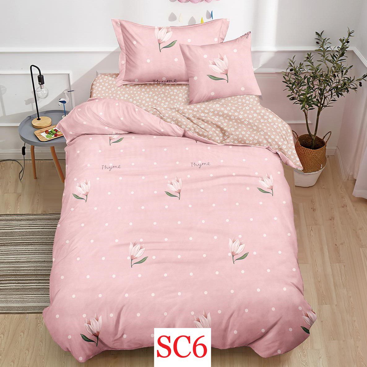 Lenjerie de pat, cearsaf cu elastic, o persoana 4 piese Finet cod-SC6 1