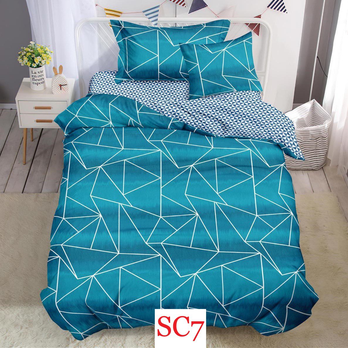 Lenjerie de pat, cearsaf cu elastic, o persoana 4 piese Finet cod-SC7 1