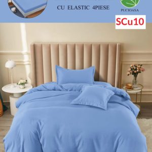 Lenjerie de pat cu elastic, o persoana, 4 piese, Finet, UNI cod-SCu10