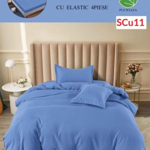 Lenjerie de pat cu elastic, o persoana, 4 piese, Finet, UNI cod-SCu11