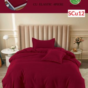 Lenjerie de pat cu elastic, o persoana, 4 piese, Finet, UNI cod-SCu12