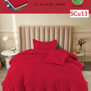 Lenjerie de pat cu elastic, o persoana, 4 piese, Finet, UNI cod-SCu13
