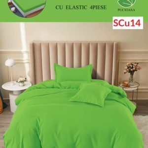 Lenjerie de pat cu elastic, o persoana, 4 piese, Finet, UNI cod-SCu14