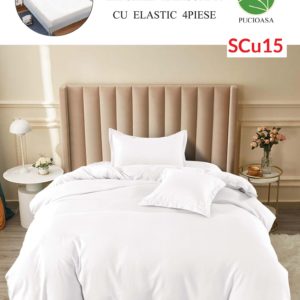 Lenjerie de pat cu elastic, o persoana, 4 piese, Finet, UNI cod-SCu15