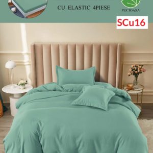 Lenjerie de pat cu elastic, o persoana, 4 piese, Finet, UNI cod-SCu16
