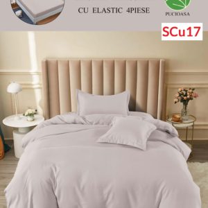 Lenjerie de pat cu elastic, o persoana, 4 piese, Finet, UNI cod-SCu17
