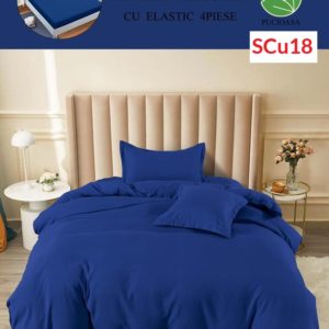 Lenjerie de pat cu elastic, o persoana, 4 piese, Finet, UNI cod-SCu18