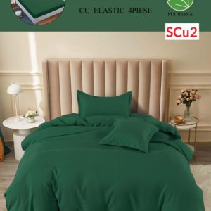 Lenjerie de pat cu elastic, o persoana, 4 piese, Finet, UNI cod-SCu2