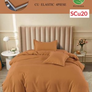 Lenjerie de pat cu elastic, o persoana, 4 piese, Finet, UNI cod-SCu20