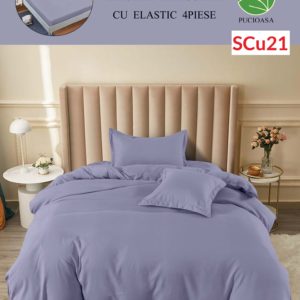 Lenjerie de pat cu elastic, o persoana, 4 piese, Finet, UNI cod-SCu21