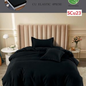 Lenjerie de pat cu elastic, o persoana, 4 piese, Finet, UNI cod-SCu23