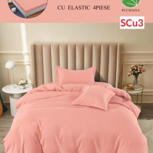 Lenjerie de pat cu elastic, o persoana, 4 piese, Finet, UNI cod-SCu3