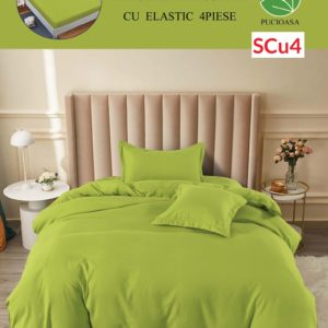 Lenjerie de pat cu elastic, o persoana, 4 piese, Finet, UNI cod-SCu4