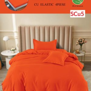 Lenjerie de pat cu elastic, o persoana, 4 piese, Finet, UNI cod-SCu5