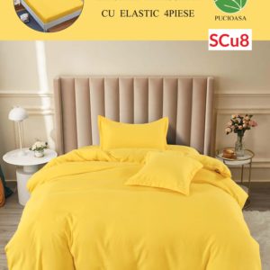 Lenjerie de pat cu elastic, o persoana, 4 piese, Finet, UNI cod-SCu8