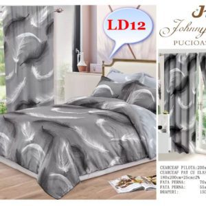 Lenjerie de pat finet cu draperii incluse cod-LD12