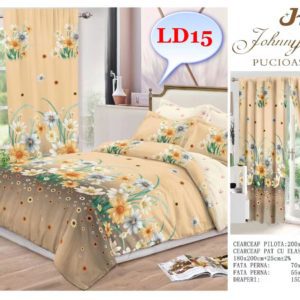 Lenjerie de pat finet cu draperii incluse cod-LD15