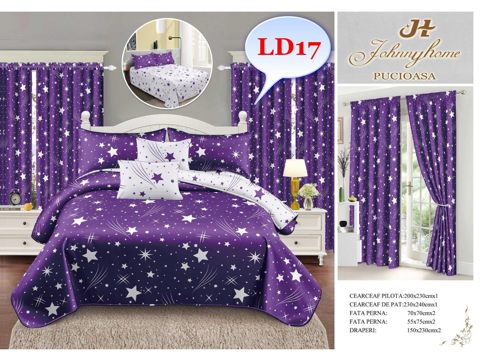 Lenjerie de Pat Finet cu Draperii – Alegerea Ideală pentru Dormitorul Perfect Descoperă setul complet de lenjerie de pat finet cu draperii, creat pentru a oferi un plus de confort și rafinament dormitorului tău. Acest set premium include tot ce ai nevoie pentru un pat elegant și un decor armonios, începând de la lenjeria fină de pat până la draperiile asortate.