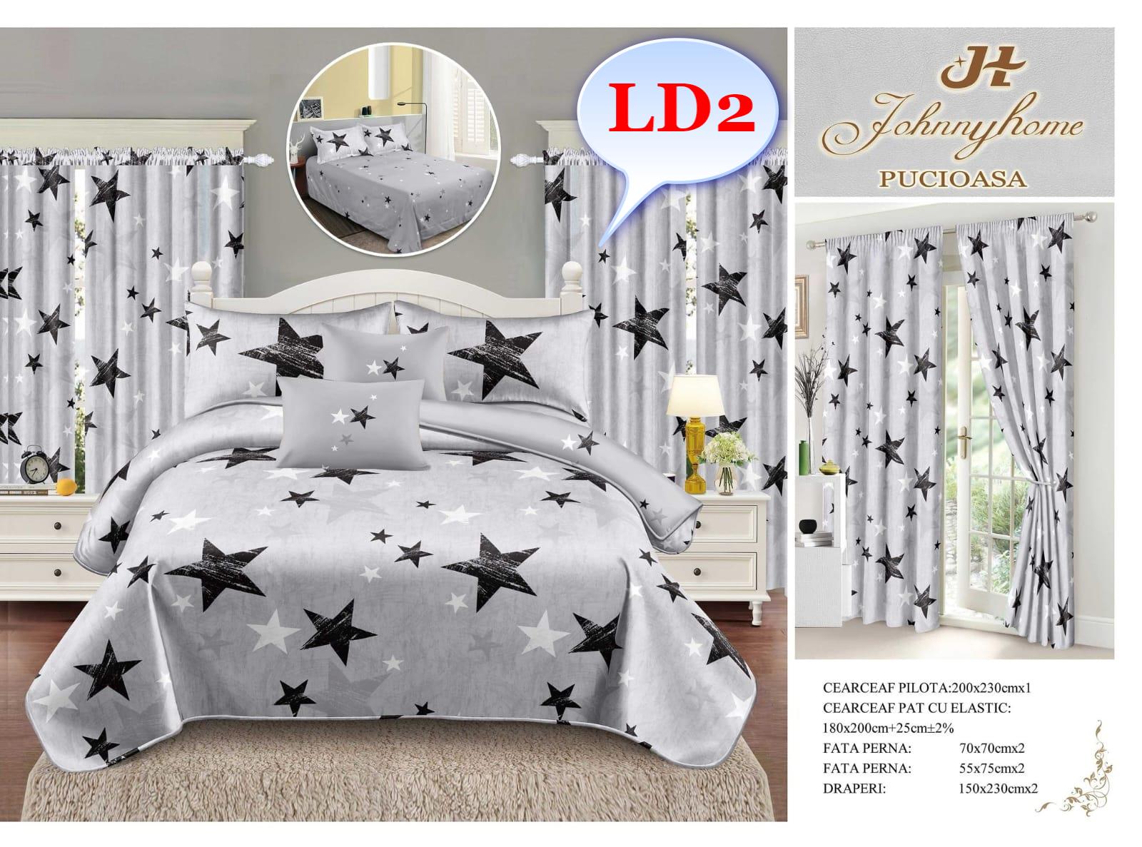 Lenjerie de Pat Finet cu Draperii – Alegerea Ideală pentru Dormitorul Perfect Descoperă setul complet de lenjerie de pat finet cu draperii, creat pentru a oferi un plus de confort și rafinament dormitorului tău. Acest set premium include tot ce ai nevoie pentru un pat elegant și un decor armonios, începând de la lenjeria fină de pat până la draperiile asortate.