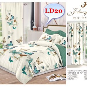 Lenjerie de pat finet cu draperii incluse cod-LD20