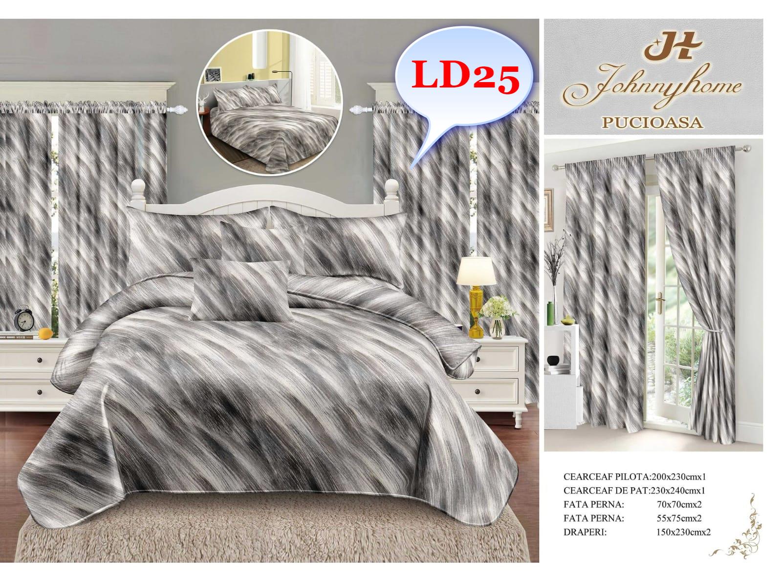 Lenjerie de Pat Finet cu Draperii – Alegerea Ideală pentru Dormitorul Perfect Descoperă setul complet de lenjerie de pat finet cu draperii, creat pentru a oferi un plus de confort și rafinament dormitorului tău. Acest set premium include tot ce ai nevoie pentru un pat elegant și un decor armonios, începând de la lenjeria fină de pat până la draperiile asortate.