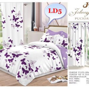 Lenjerie de pat finet cu draperii incluse cod-LD5