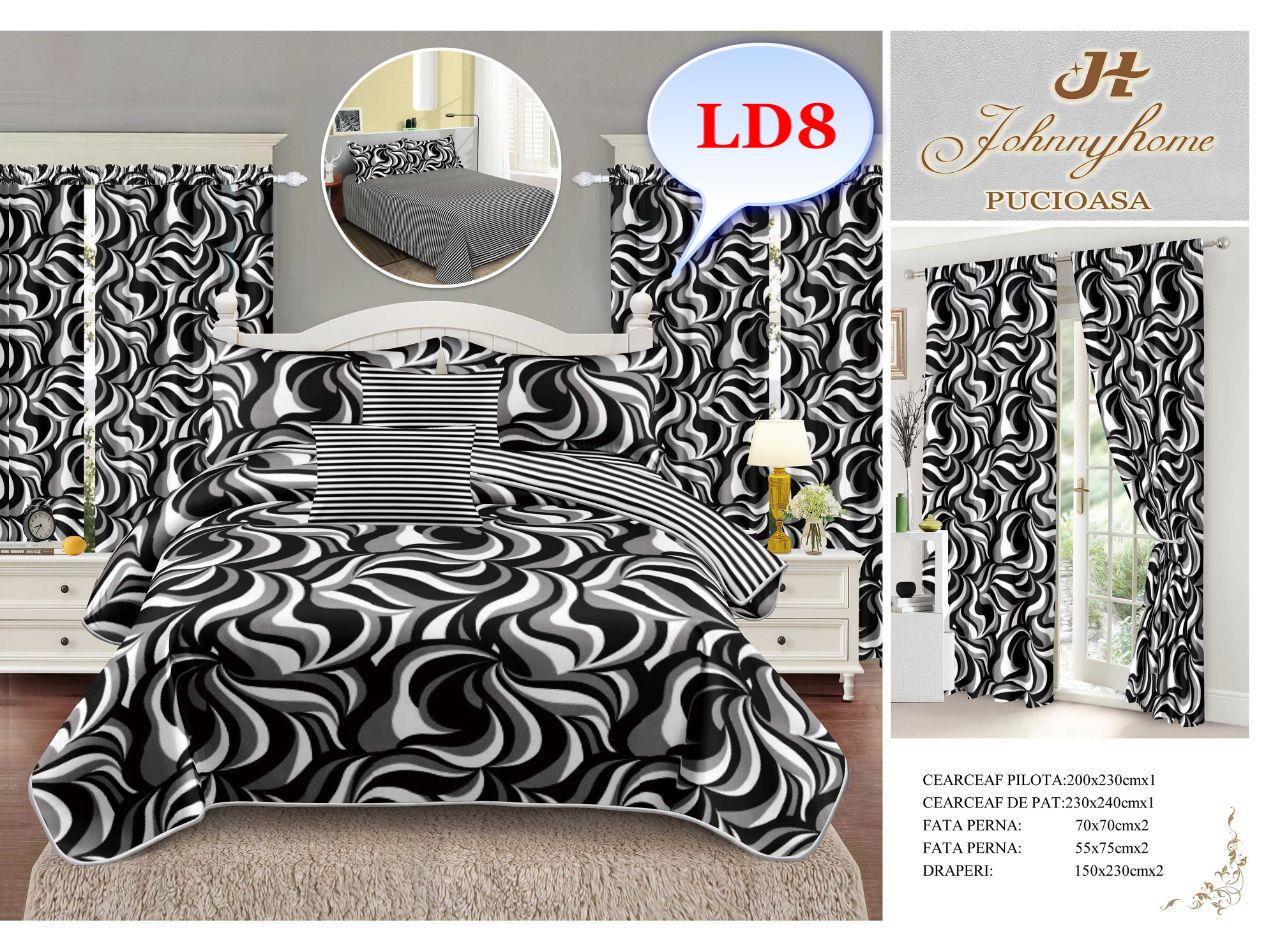 Lenjerie de Pat Finet cu Draperii – Alegerea Ideală pentru Dormitorul Perfect Descoperă setul complet de lenjerie de pat finet cu draperii, creat pentru a oferi un plus de confort și rafinament dormitorului tău. Acest set premium include tot ce ai nevoie pentru un pat elegant și un decor armonios, începând de la lenjeria fină de pat până la draperiile asortate.