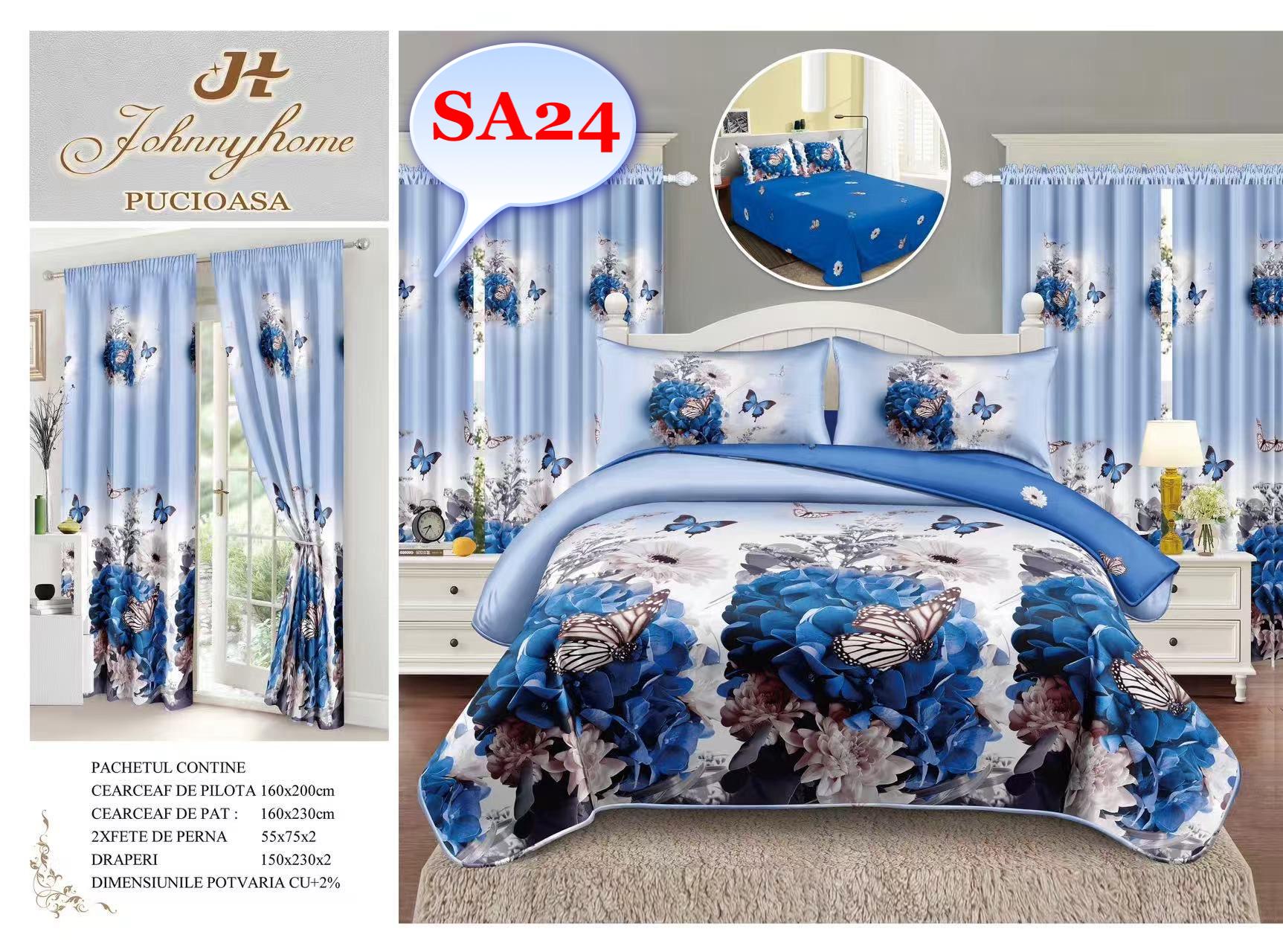 Lenjerie de pat finet Descoperă confortul suprem cu lenjeriile de pat 4 piese din bumbac pentru pat dublu de la Vise-Placute.RO