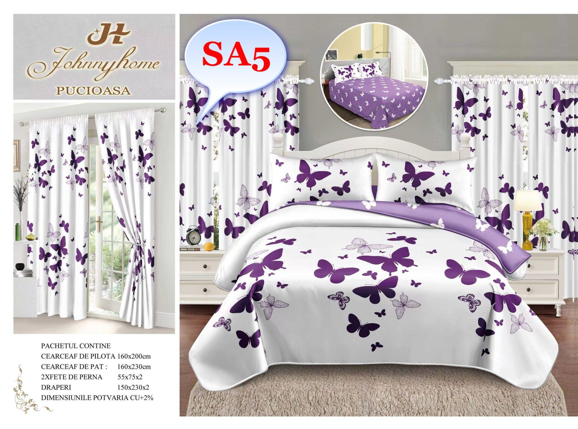 Lenjerie de pat finet Descoperă confortul suprem cu lenjeriile de pat 4 piese din bumbac pentru pat dublu de la Vise-Placute.RO