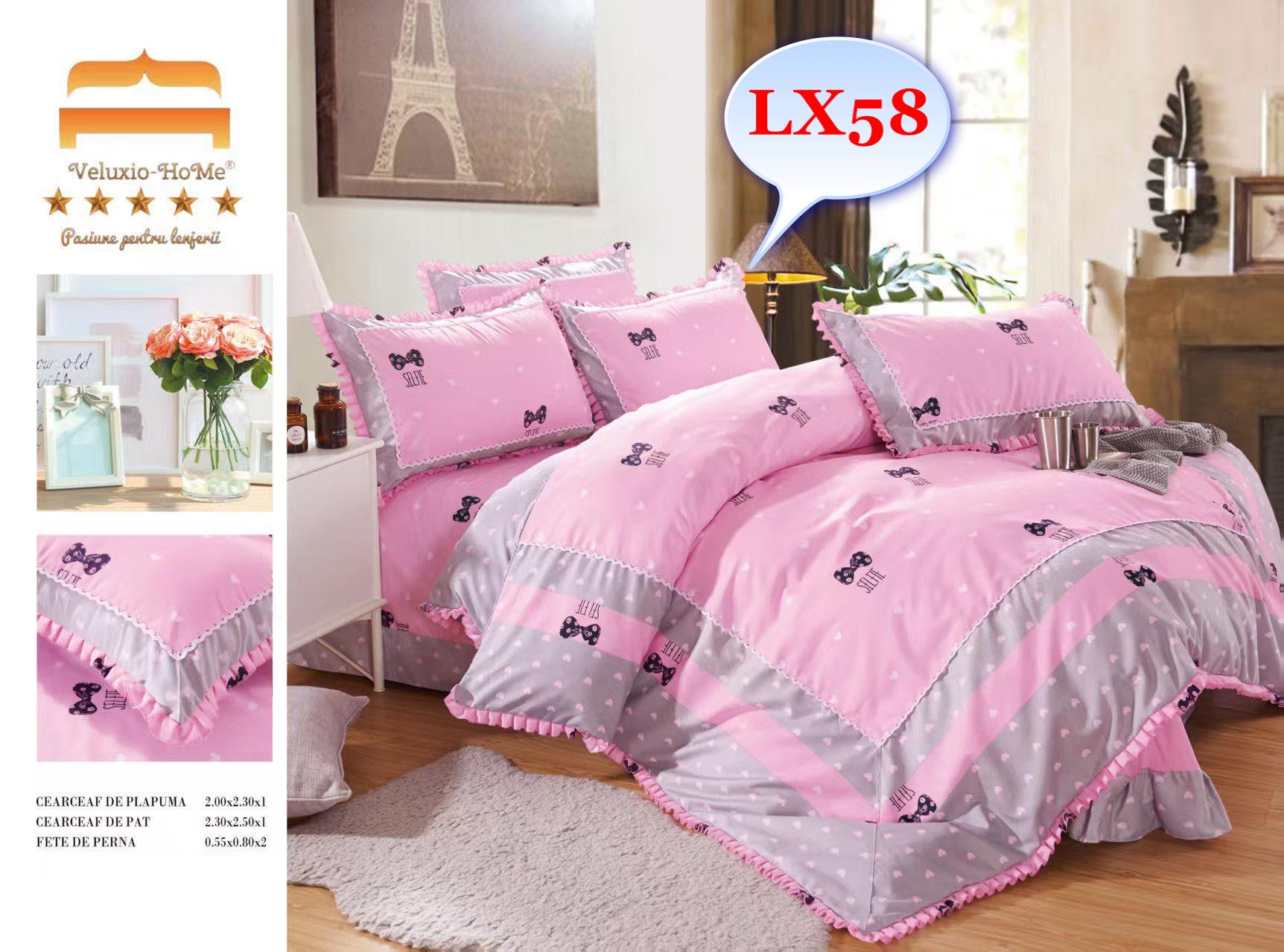 Lenjerie de pat finet – Eleganță și confort în dormitorul tău Alege lenjerii de pat 4 piese din bumbac pentru pat dublu și transformă-ți dormitorul într-un spațiu al relaxării și rafinamentului. Dormitorul este locul în care ne refacem energia și ne relaxăm după o zi lungă. De aceea, lenjeria de pat trebuie să fie nu doar confortabilă, ci și de calitate superioară. Cu lenjeriile noastre din bumbac , cu designuri sofisticate, te vei bucura de o atmosferă plăcută în fiecare noapte.